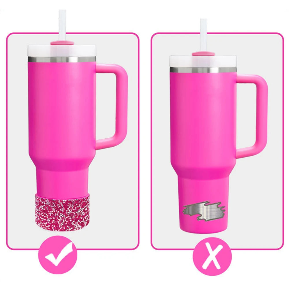 Diamond Bling Silicone Boot Wear Resistant Water Bottle Boot Sleeve Anti-Slip Water Bottles Bottom Sleeve for Stanley Cup 40oz