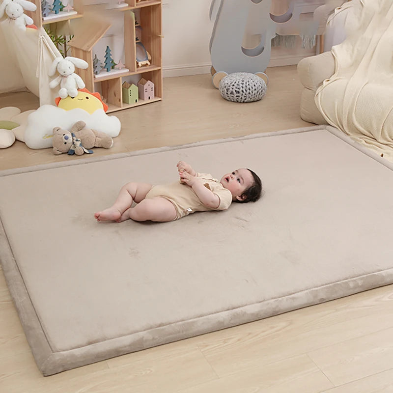 Solid Living Room Carpet Cream Style Non Slip Rugs for Bedroom Decoration Classic Minimalism Tatami Floor Yoga Mat
